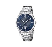 Festina Montre Homme Analogique en Acier Inoxydable 316L Argenté - Mouvement Quartz - Calendrier - Verre Minéral Haute Résistance - Étanche 5 ATM F20425/2