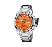 Festina Montre Homme Analogique en Acier Inoxydable 316L Argenté - Mouvement Quartz - Calendrier - Verre Saphir Haute Résistance - Étanche 20 ATM F20665/5 The Originals