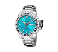 Festina Montre Homme Analogique en Acier Inoxydable 316L Argenté - Mouvement Quartz - Calendrier - Verre Saphir Haute Résistance - Étanche 20 ATM F20665/6 The Originals