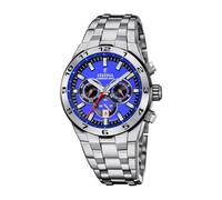 Festina Montre Homme Analogique en Acier Inoxydable 316L Argenté - Mouvement Quartz - Chronographe - Calendrier - Verre Minéral Haute Résistance - Étanche 10 ATM F20670/3 Chrono Bike