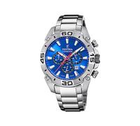 Festina Montre Homme Analogique en Acier Inoxydable 316L Argenté - Mouvement Quartz - Chronographe - Calendrier - Verre Minéral Haute Résistance - Étanche 10 ATM F20543/2 Chrono Bike