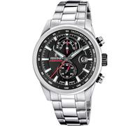 Festina Montre Homme Analogique en Acier Inoxydable 316L Argenté - Mouvement Quartz - Chronographe - Calendrier - Verre Minéral Résistant - Étanche 10 ATM F20694/6 Timeless Chronograph