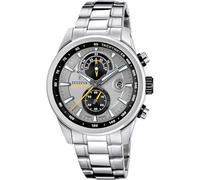 Festina Montre Homme Analogique en Acier Inoxydable 316L Argenté - Mouvement Quartz - Chronographe - Calendrier - Verre Minéral Résistant - Étanche 10 ATM F20694/4 Timeless Chronograph