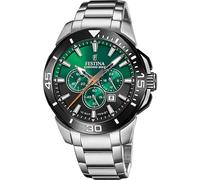 Festina Montre Homme Analogique en Acier Inoxydable 316L Argenté - Mouvement Quartz - Chronographe - Calendrier - Verre Minéral Haute Résistance - Étanche 10 ATM F20641/B Chrono Bike