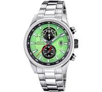 Festina Montre Homme Analogique en Acier Inoxydable 316L Argenté - Mouvement Quartz - Chronographe - Calendrier - Verre Minéral Résistant - Étanche 10 ATM F20694/3 Timeless Chronograph