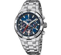 Festina Montre Homme Analogique en Acier Inoxydable 316L Argenté - Mouvement Quartz - Chronographe - Calendrier - Verre Minéral Haute Résistance - Étanche 10 ATM F20670/1 Chrono Bike