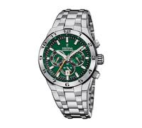 Festina Montre Homme Analogique en Acier Inoxydable 316L Argenté - Mouvement Quartz - Chronographe - Calendrier - Verre Minéral Haute Résistance - Étanche 10 ATM F20670/2 Chrono Bike