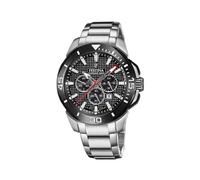 Festina Montre Homme Analogique en Acier Inoxydable 316L Argenté - Mouvement Quartz - Chronographe - Calendrier - Verre Minéral Haute Résistance - Étanche 10 ATM F20641/4 Chrono Bike