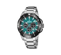 Festina Montre Homme Analogique en Acier Inoxydable 316L Argenté - Mouvement Quartz - Chronographe - Calendrier - Verre Minéral Haute Résistance - Étanche 10 ATM F20641/3 Chrono Bike