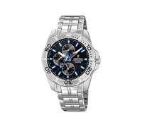 Festina Montre Homme Analogique en Acier Inoxydable 316L Argenté - Mouvement Quartz - Verre Minéral Haute Résistance - Étanche 10 ATM - Casual - Multifonction F20445/6