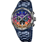 Festina Montre Homme Analogique en Acier Inoxydable 316L Bleu - Mouvement Quartz - Chronographe - Calendrier - Verre Minéral Résistant - Étanche 10 ATM F20709/1 Special Editions