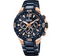 Festina Montre Homme Analogique en Acier Inoxydable 316L Bleu - Mouvement Quartz - Chronographe - Calendrier - Verre Minéral Résistant - Étanche 10 ATM F20524/1 Special Editions