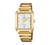 Festina Montre Homme Analogique en Acier Inoxydable 316l Doré