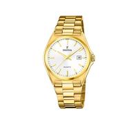Festina Montre Homme Analogique en Acier Inoxydable 316l Doré
