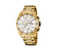 Festina Montre Homme Analogique en Acier Inoxydable 316L Doré - Mouvement Quartz - Chronographe - Calendrier - Verre Minéral Haute Résistance - Étanche 10 ATM F20541/1 Chrono Sport