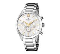 Festina Montre Homme Analogique en Acier Inoxydable 316L - Mouvement Quartz - Chronographe - Calendrier - Verre Minéral Résistant - Étanche 5 ATM - Style Casual F20343/1 Timeless Chronograph