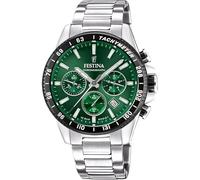 Festina Montre Homme Analogique en Acier Inoxydable 316L - Mouvement Quartz - Chronographe - Calendrier - Verre Minéral Haute Résistance - Étanche 10 ATM F20560/4 Timeless Chronograph