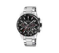 Festina Montre Homme Analogique en Acier Inoxydable 316L - Mouvement Quartz - Chronographe - Calendrier - Verre Minéral Haute Résistance - Étanche 10 ATM F20560/6 Timeless Chronograph