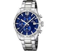 Festina Montre Homme Analogique en Acier Inoxydable 316L - Mouvement Quartz - Chronographe - Calendrier - Verre Minéral Résistant - Étanche 5 ATM - Style Casual F16759/3 Timeless Chronograph