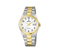 Festina Montre Homme Analogique en Acier Inoxydable 316L Multicolore - Mouvement Quartz - Calendrier - Verre Minéral Haute Résistance - Étanche 5 ATM F20554/1