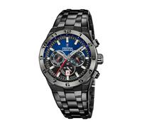 Festina Montre Homme Analogique en Acier Inoxydable 316L Noir - Mouvement Quartz - Chronographe - Calendrier - Verre Minéral Haute Résistance - Étanche 10 ATM F20673/1 Chrono Bike
