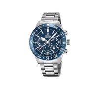 Festina Montre Homme Analogique en Acier Inoxydable Céramique Argenté - Quartz - Chronographe - Calendrier - Verre Saphir Haute Résistance - Étanche 10 ATM F20575/2 Ceramic