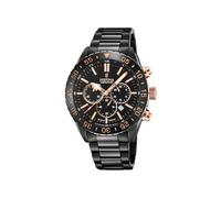 Festina Montre Homme Analogique en Acier Inoxydable Céramique Noir - Mouvement Quartz - Chronographe - Calendrier - Verre Saphir Haute Résistance - Étanche 10 ATM F20577/1 Ceramic