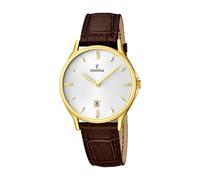 Festina Montre Homme Analogique en Acier Inoxydable et Cuir Marron