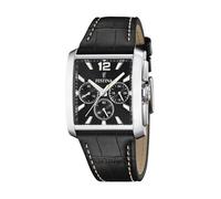 Festina Montre Homme Analogique en Acier Inoxydable et Cuir Noir