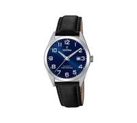 Festina Montre Homme Analogique en Acier Inoxydable et Cuir Noir