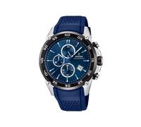 Festina Montre Homme Analogique en Caoutchouc Bleu - Mouvement Quartz - Chronographe - Calendrier - Verre Minéral Haute Résistance - Étanche 10 ATM F20330/2 The Originals