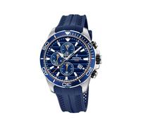 Festina Montre Homme Analogique en Caoutchouc Bleu - Mouvement Quartz - Montre de Sport pour Homme - Chronographe - Calendrier - Verre Minéral Résistant - Étanche 10 ATM F20370/1 Special Prices