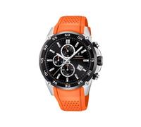 Festina Montre Homme Analogique en Caoutchouc Orange - Mouvement Quartz - Chronographe - Calendrier - Verre Minéral Haute Résistance - Étanche 10 ATM F20330/4 The Originals