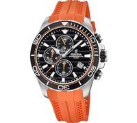 Festina Montre pour Homme F20370/4 Outlet Boîtier en Acier Inoxydable Gris Bracelet en Plastique Orange