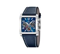 Festina Montre Homme F20653/1 – Cuir bleu, Quartz, Chronographe, Verre minéral, Étanche 5 ATM