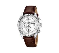 Festina Montre Homme Analogique en Cuir Marron - Mouvement Quartz - Chronographe - Calendrier - Verre Minéral Haute Résistance - Étanche 5 ATM - Élégante F16760/1 Timeless Chronograph