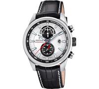 Festina Montre Homme F20695/1 Timeless Chronographe – Cuir noir, Quartz, Calendrier, 10 ATM