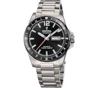 Festina Montre Homme Analogique en Titane Gris - Mouvement Quartz - Calendrier - Verre Minéral Haute Résistance - Étanche 10 ATM F20698/4 Titanium