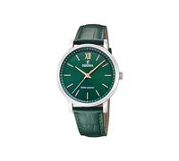 Festina Montre Homme Analogique Solaire avec Bracelet en Cuir Vert - Verre Minéral Haute Résistance - Étanche 5 ATM - Montres Homme - Élégante F20660/5 Solar Energy