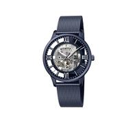 Festina Montre Homme Automatique en Acier Inoxydable 316L Bleu Montre Analogique Homme - Verre Saphir Haute Résistance - Étanche 5 ATM F20574/1