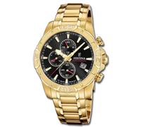 Festina Montre Homme Chronographe Montre Bracelet Acier Inoxydable Or UF20705/4
