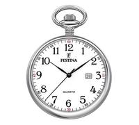 Festina Montre de poche homme F2019/1 – Acier inoxydable 316L, Quartz, Calendrier, avec chaîne