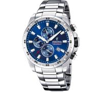 Festina Montre Homme Analogique en Acier Inoxydable 316L - Mouvement Quartz - Chronographe - Calendrier - Verre Minéral Haute Résistance - Étanche 10 ATM - Casual F20463/2 Chrono Sport
