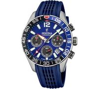 Montre FESTINA pour Homme F20517/1 Chrono Sport Boîtier en Acier Inoxydable Gris Bracelet en Plastique Bleu