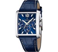 Montre FESTINA pour Homme F20636/2 Timeless Chronograph Boîtier en Acier Inoxydable Gris Bracelet en Cuir Bleu