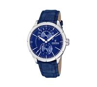 Montre FESTINA pour Homme F16573/7 Correa Clasico Boîtier en Acier Inoxydable Gris Bracelet en Cuir Bleu