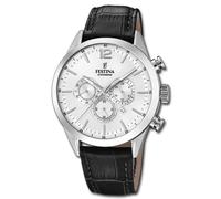 Festina Montre Hommes F20542/1 Bracelet en Cuir Timeless Chrono Noir UF20542/1