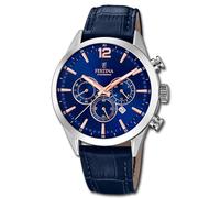 Festina Montre Hommes F20542/4 Cuir Montre Timeless Chrono Bleu UF20542/4
