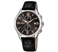 Festina Montre Hommes F6855/7 Sport Cuir Montre Bracelet Rétro Noir UF6855/7