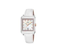 Festina Montre pour Femme F20682/1 on The Square Boîtier en Acier Inoxydable Gris Bracelet en Cuir Blanc